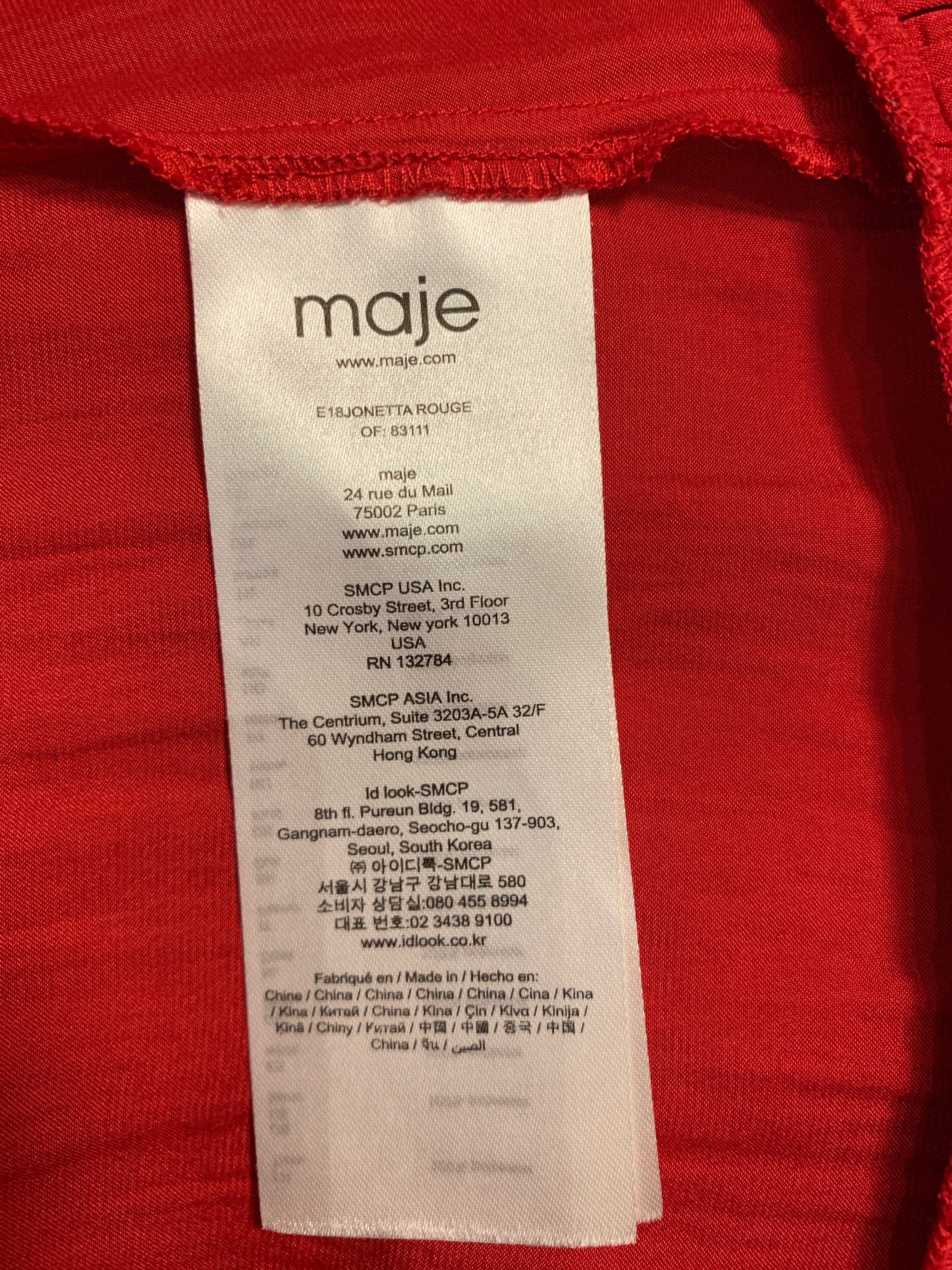 Jupe rouge plissée Maje, T1