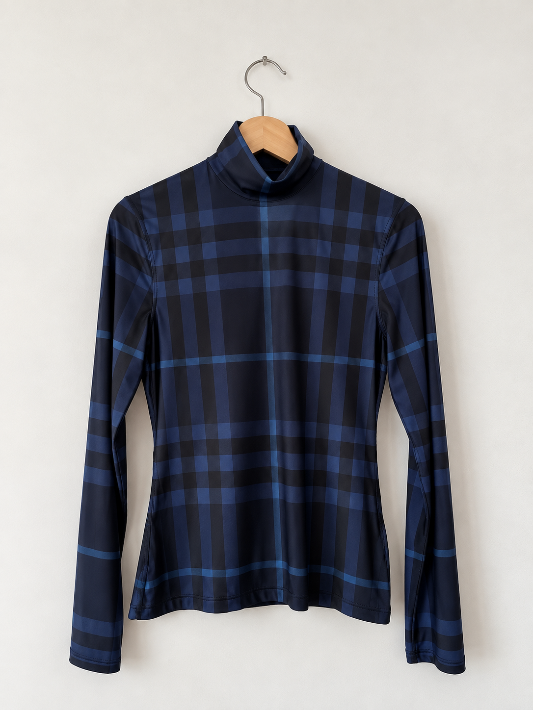 Haut stretch col montant Carreaux bleus Burberry , M