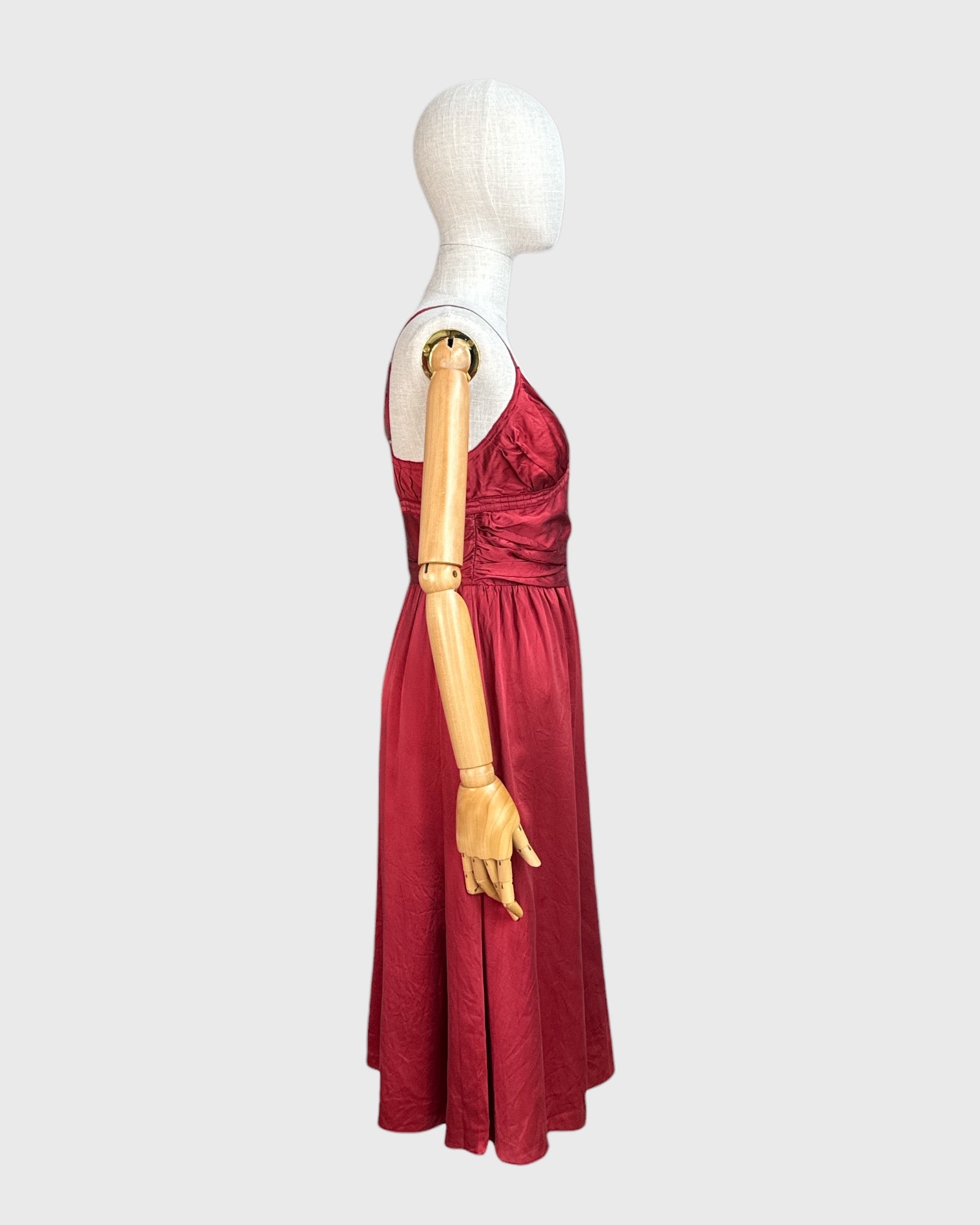 Robe 100% soie rouge Jacob, taille S