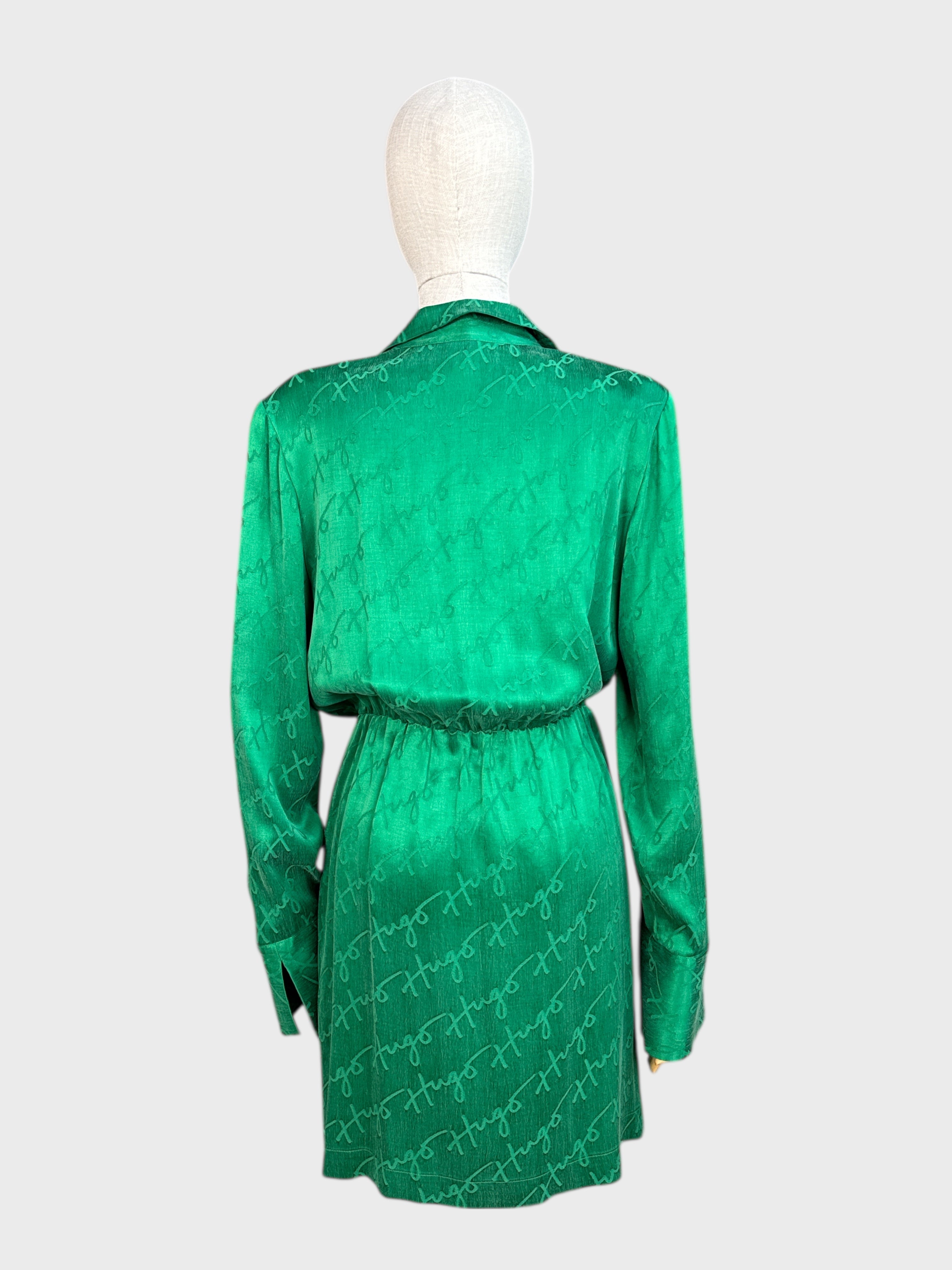 Robe cache-cœur verte Hugo Boss, taille 10