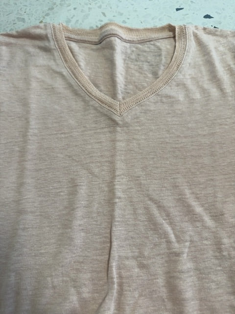 Pink 100% Linen T-shirt, M