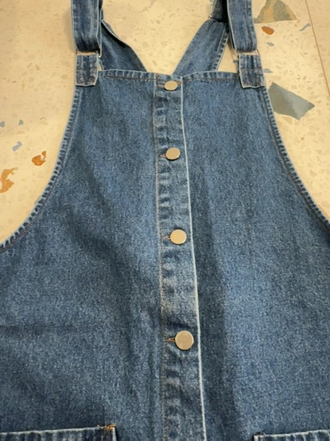 Iris Denim Pinafore Dress, M